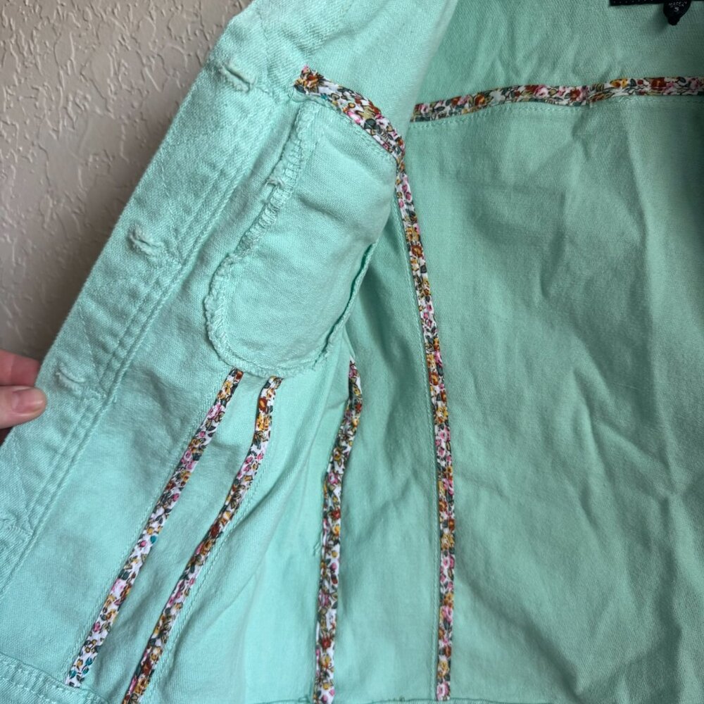 Sanctuary Anthropologie Mint Green Denim Jacket - Picture 3 of 5